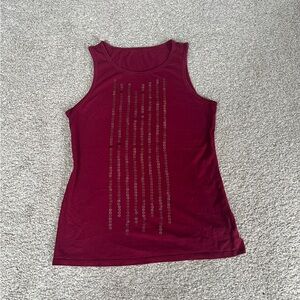 Women's Burgundy Sequined Tank Top, 100% Pima Cotton S/M